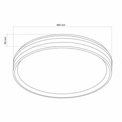 Luz de techo LED regulable para baño BARBARA LED/72W/230V diá. 48,5 cm 3000-6000K IP44 + control remoto