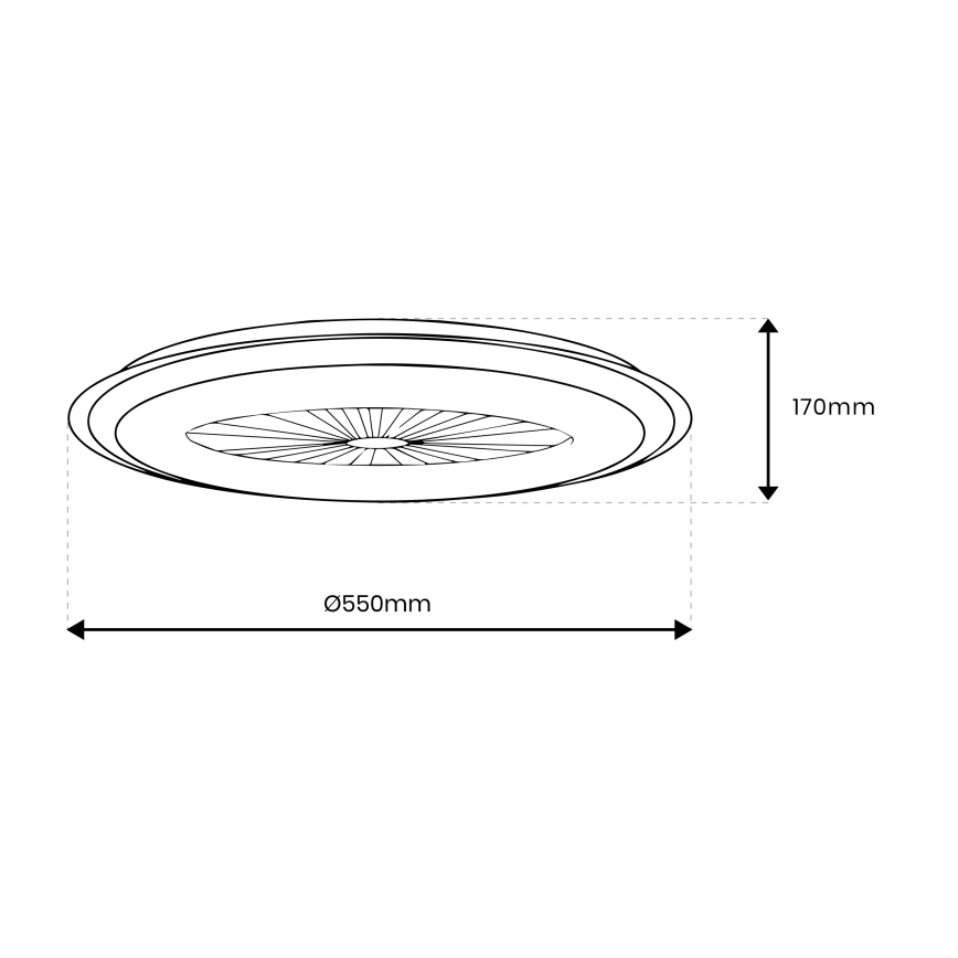 Plafón LED regulable con ventilador ARIA LED/38W/230V negro/blanco + mando a distancia