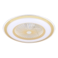 Plafón LED regulable con ventilador ZEPHYR LED/48W/230V 3000-6000K dorado + mando a distancia