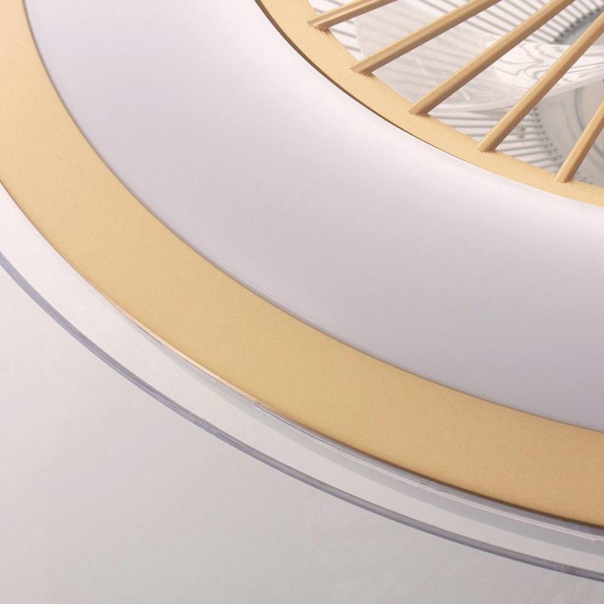 Plafón LED regulable con ventilador ZEPHYR LED/48W/230V 3000-6000K dorado + mando a distancia