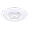 Plafón LED regulable con ventilador ZONDA LED/48W/230V 3000-6000K blanco + control remoto