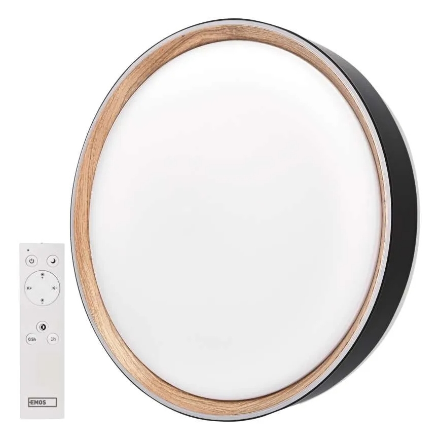 Lámpara de techo LED regulable ILVI LED/30W/230V 2700-6500K, diámetro 40 cm, negro/beige + mando a distancia
