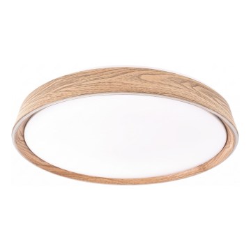 Plafón LED regulable ILVI LED/45W/230V 2700–6500K Ø 50 cm acabado efecto madera + mando a distancia