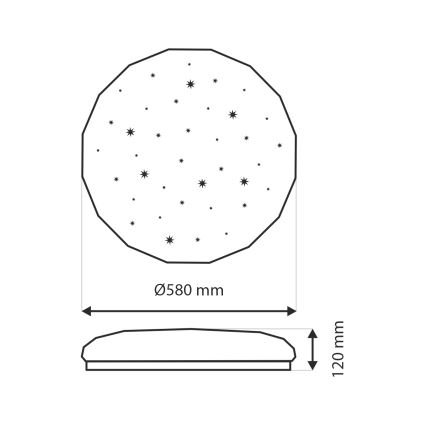 Plafón LED regulable INDUS LED/60W/230V 2700-6500K diá. 58 cm + control remoto