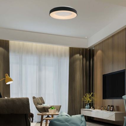 Plafón LED regulable LED/49W/230V 3000K diá. 60 cm negro