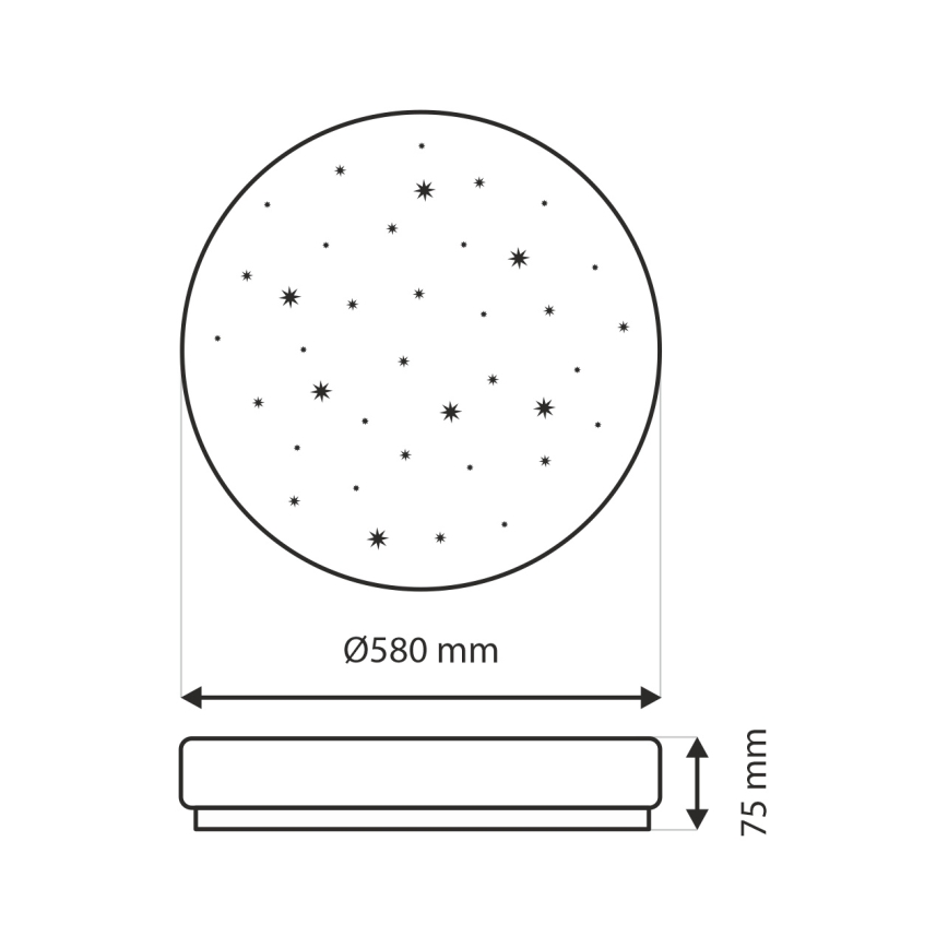 Plafón LED regulable LIKA LED/60W/230V 2700-6500K diá. 58 cm + control remoto