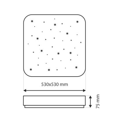 Plafón LED regulable NERIS LED/60W/230V 2700-6500K 53x53 cm + control remoto