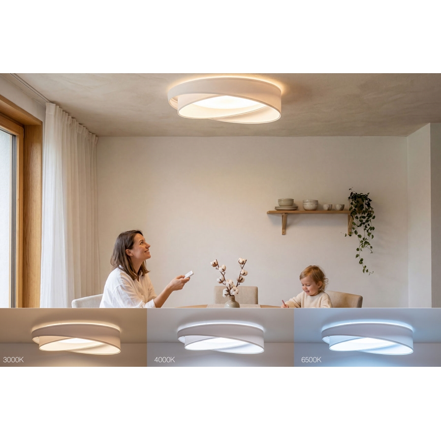 Luminaria de techo LED regulable SMART GALAXY MODERN LED/24W/230V 3000-6500K diámetro 55 cm blanca + mando a distancia