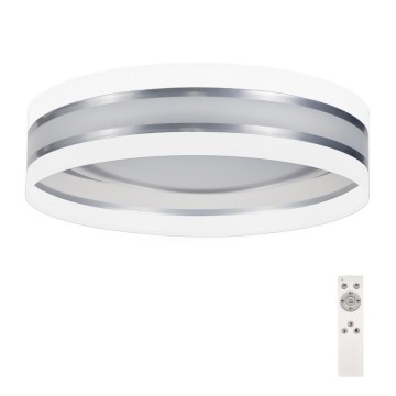 Plafón LED regulable SMART CORAL LED/24W/230V blanco/plata + mando a distancia