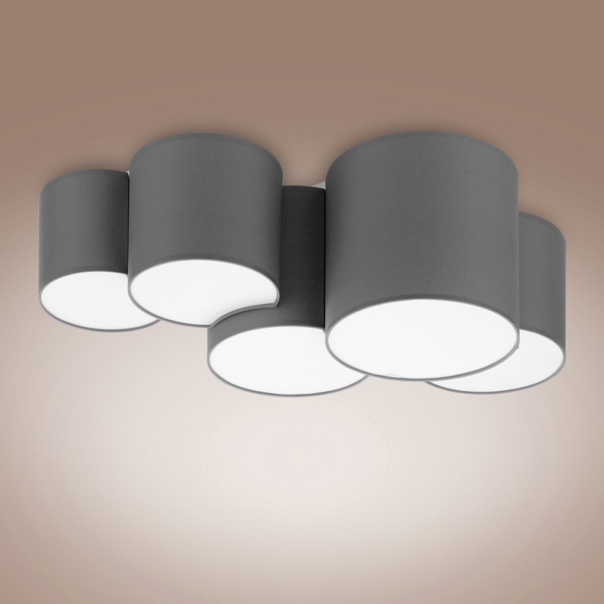 Plafón MONA 5xE27/15W/230V gris