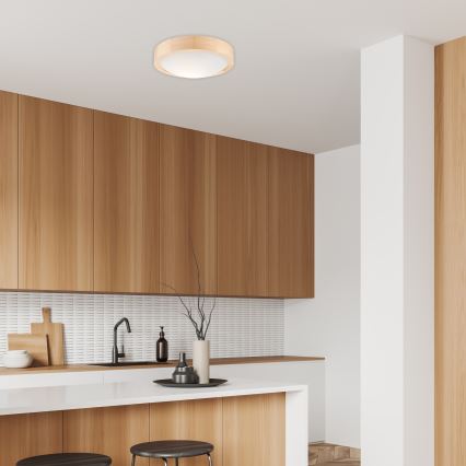 Plafón NATURAL SLIM 1xE27/60W/230V ø 27 cm pino