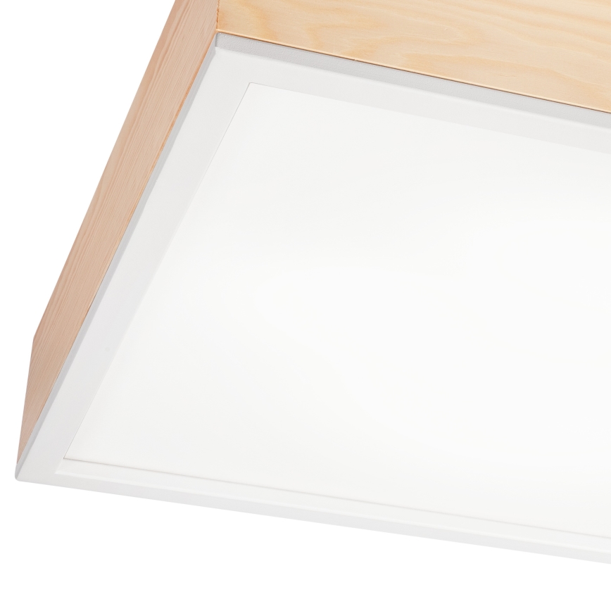 Plafón NATURAL SQUARE 4xE27/15W/230V 48x48 cm pino/blanco