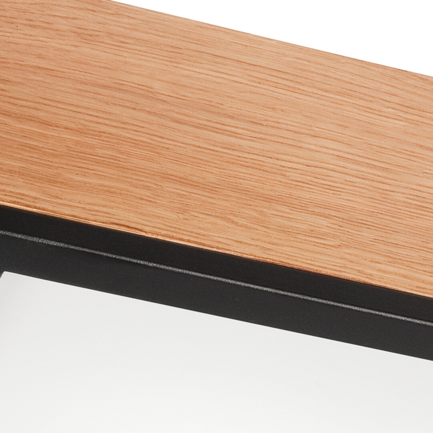 Plafón OAK SQUARE 4xE27/15W/230V 39x39 cm roble/negro
