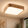 Plafón OAK SQUARE 4xE27/15W/230V 45x45 cm roble
