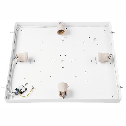 Plafón OAK SQUARE 4xE27/15W/230V 48x48 cm roble/negro