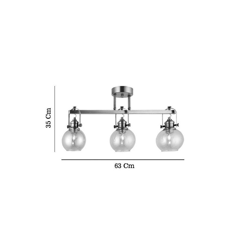 Plafón POLINO 3xE27/40W/230V acabado en bronce