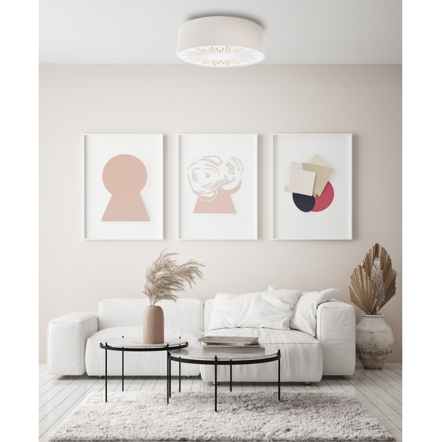 Plafón RAYS 2xE27/60W/230V diá. 60 cm blanco