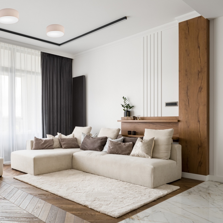 Plafón SIRJA DOUBLE 2xE27/15W/230V diá. 35 cm beige