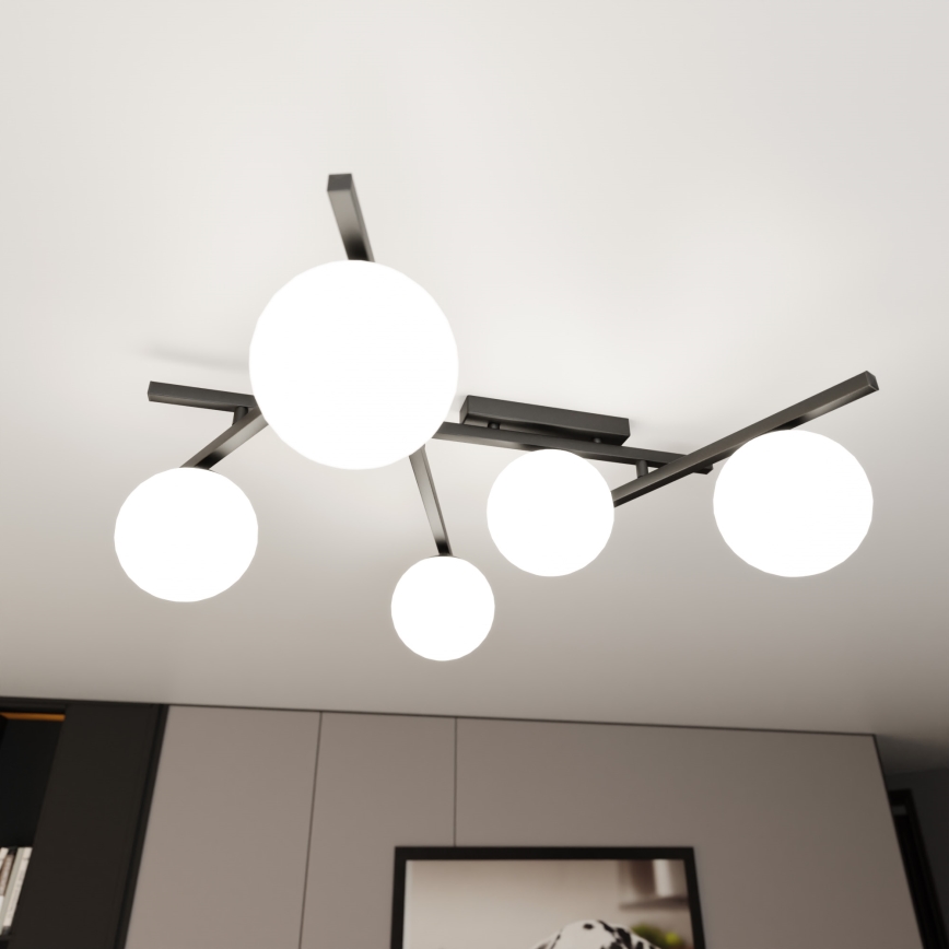 Plafón SMART 5xE14/10W/230V negro/blanco