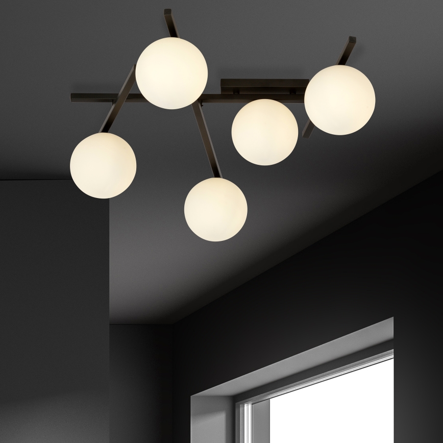 Plafón SMART 5xE14/10W/230V negro/blanco