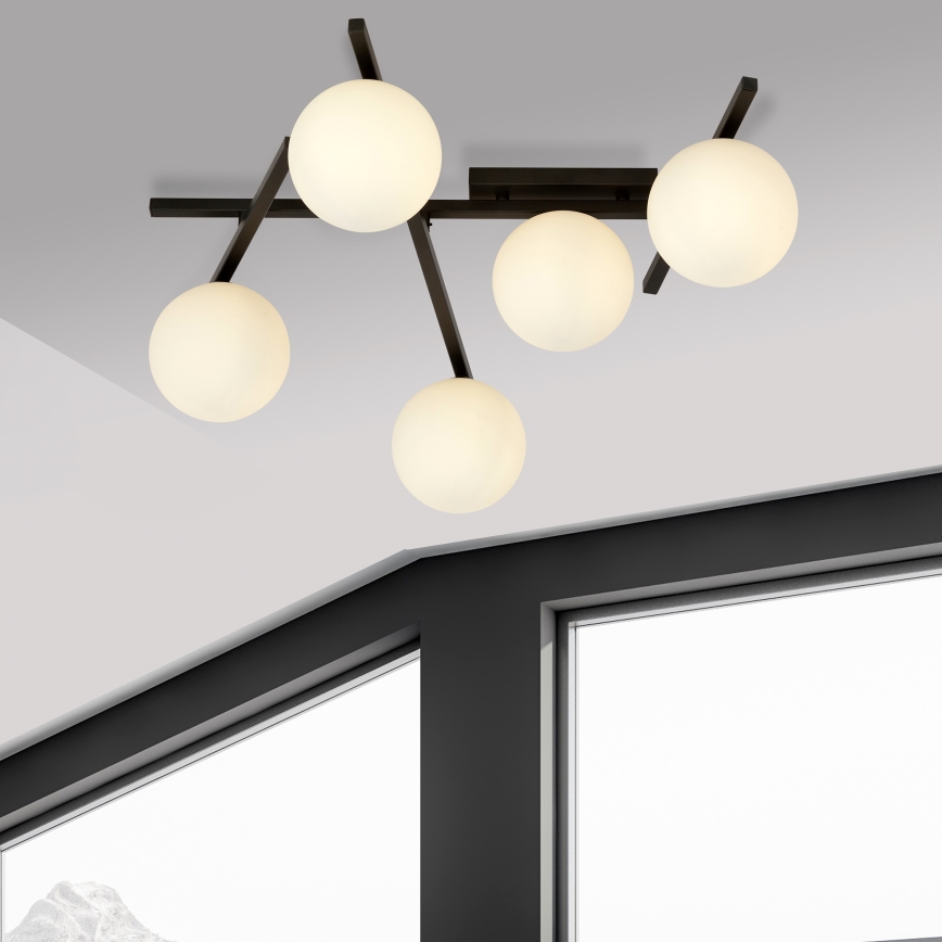 Plafón SMART 5xE14/10W/230V negro/blanco