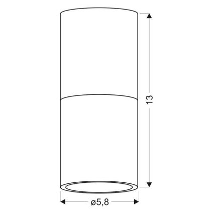 Plafón TUBA 1xGU10/50W/230V blanco