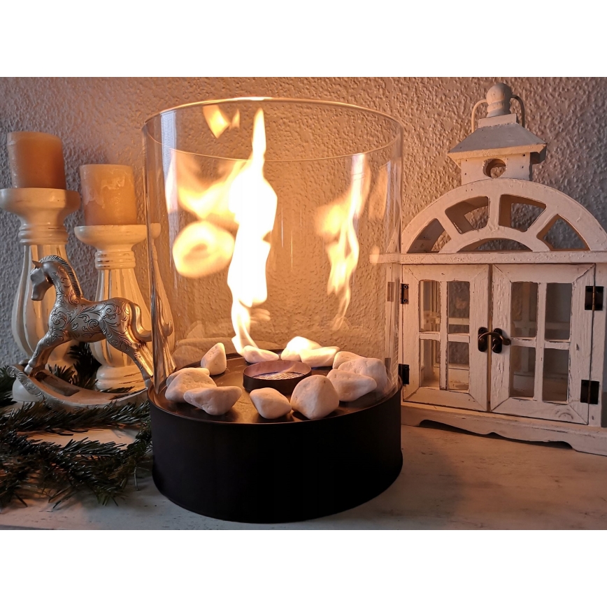 Planika - chimenea de bioetanol 32,1 x 25,1 cm 2,5 kW negra
