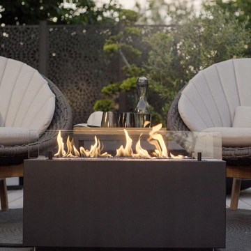 Planika - Chimenea de gas para exterior 41,4x69,8 cm 10kW 1xAAA negro + funda protectora