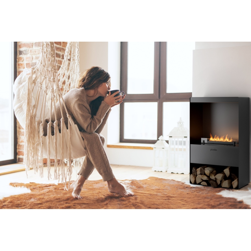 Planika - Chimenea BIO con control remoto 83,5x48 cm 2,5kW/230V negro