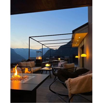 Planika - Chimenea de gas para exterior 79,7x90 cm 10kW 1xAAA negro + funda protectora