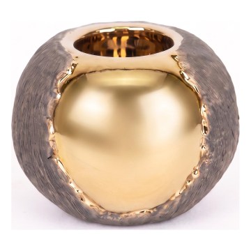 Portavelas 7,5x10,5 cm dorado/marrón