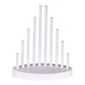 Portavelas de Navidad LED 10xLED/3xAA blanco