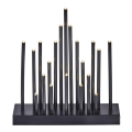 Portavelas de Navidad LED 20xLED/3xAA negro