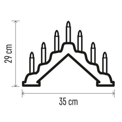 Portavelas de Navidad LED 7xLED/2xAA blanco