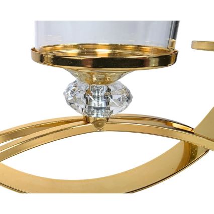 Portavelas GLAMOUR dorado/transparente