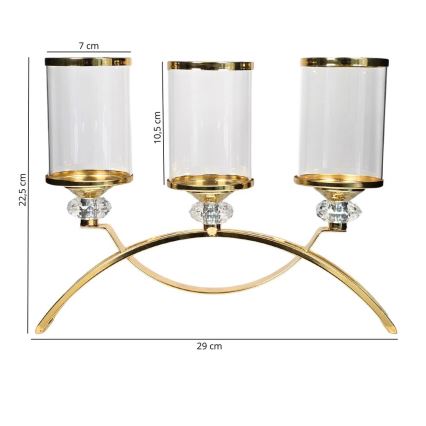Portavelas GLAMOUR dorado/transparente