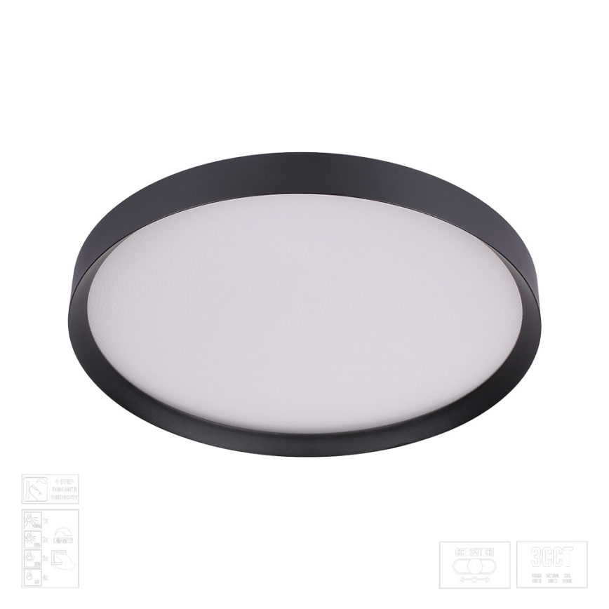 Prezent 17313 - Lámpara de techo LED regulable MAYSA LED/36W/230V 3000/4000/6000K pr. 39,5 cm negra