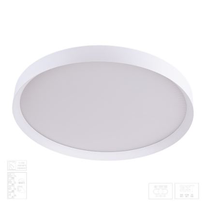 Prezent 17316 - Plafón LED regulable MAYSA LED, 72 W, 230 V, 3000/4000/6000 K, Ø 77 cm, blanco