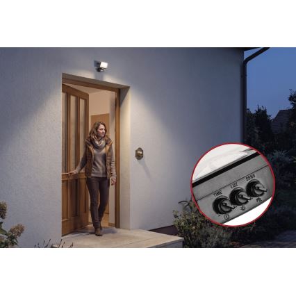 Reflector LED con sensor de movimiento y sensor crepuscular TAMBO EVO LED/10W/230V 4000K IP44 negro