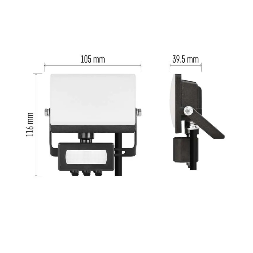 Reflector LED con sensor de movimiento y sensor crepuscular TAMBO EVO LED/10W/230V 4000K IP44 negro