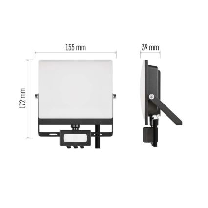 Proyector LED con sensor de movimiento y de crepúsculo TAMBO EVO LED/30W/230V 4000K IP44 negro