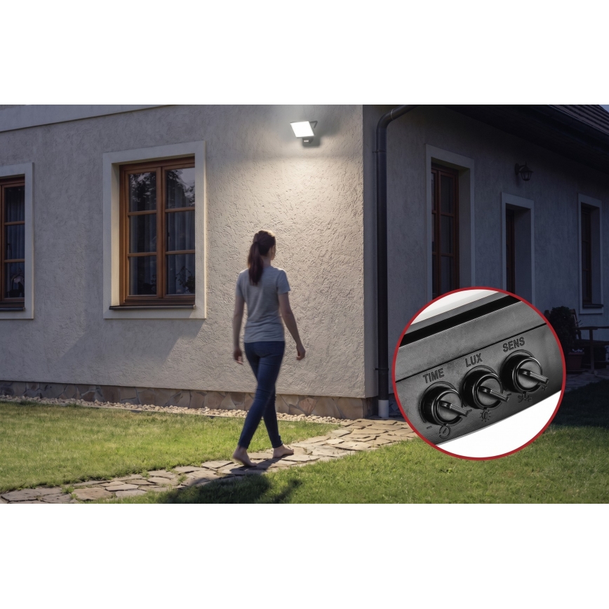 Proyector LED con sensor de movimiento y de crepúsculo TAMBO EVO LED/50W/230V 4000K IP44 negro