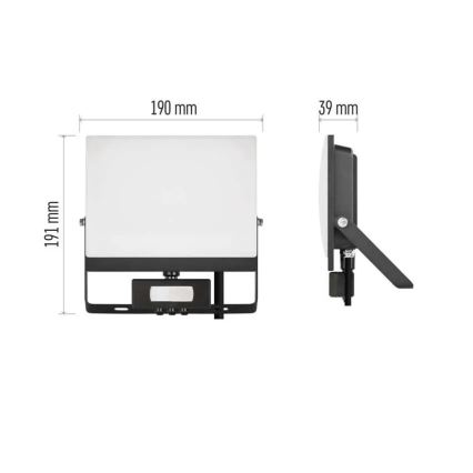 Proyector LED con sensor de movimiento y de crepúsculo TAMBO EVO LED/50W/230V 4000K IP44 negro