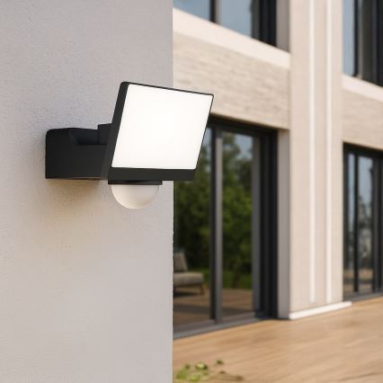 Proyector LED con sensor de movimiento y crepuscular DAVOS LED/30W/230V IP54 negro