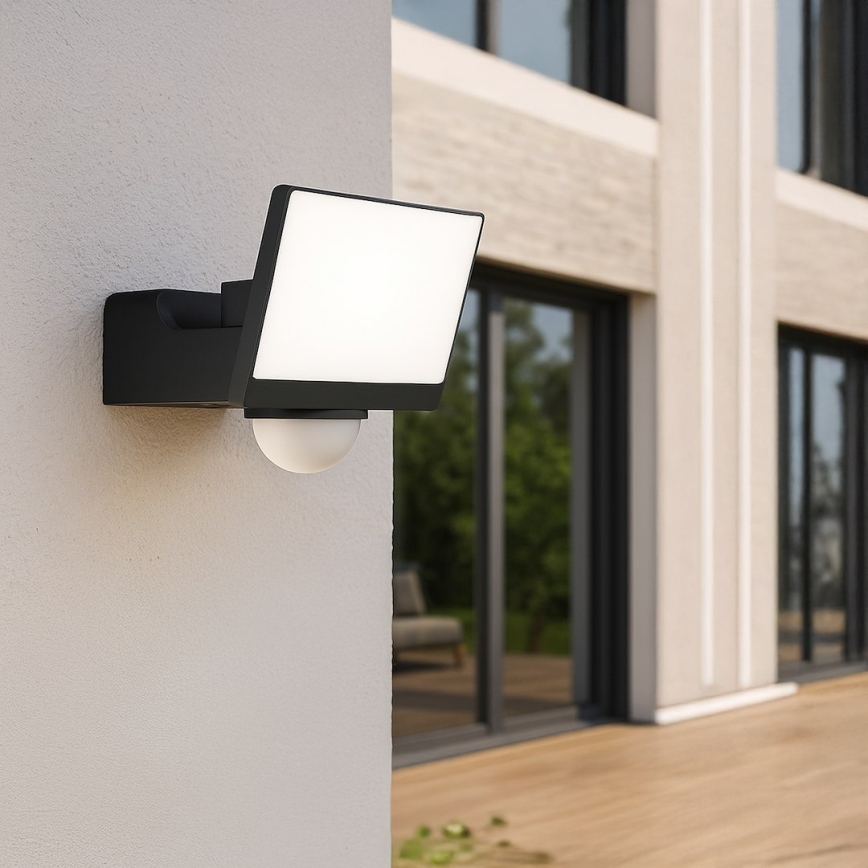 Proyector LED con sensor de movimiento y crepuscular DAVOS LED/30W/230V IP54 negro