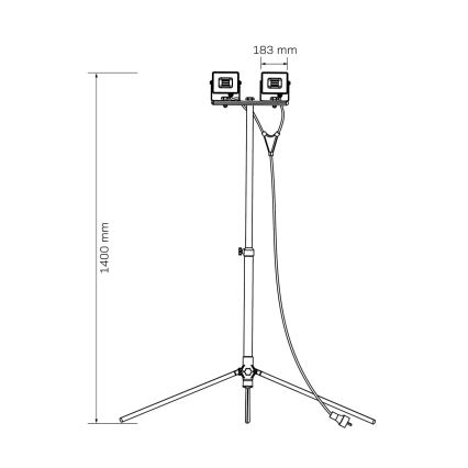 Proyector LED con soporte 2xLED/50W/230V 6500K IP65 amarillo