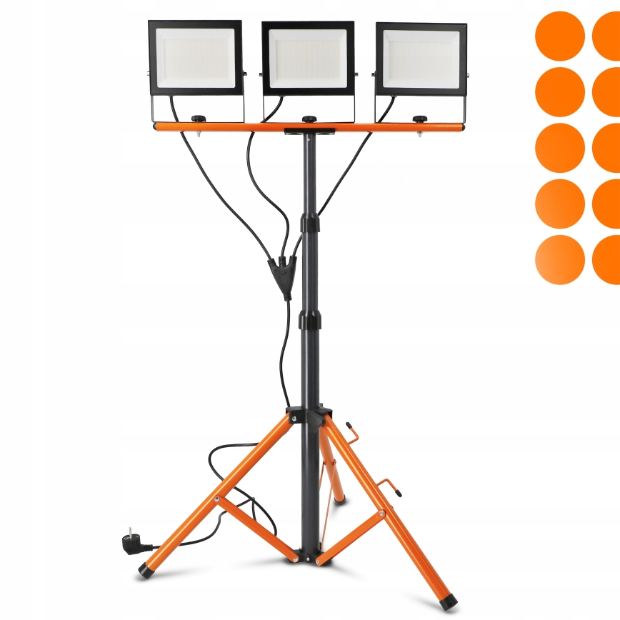 Proyector LED con soporte 3xLED/100W/230V 4500K IP65 negro/naranja