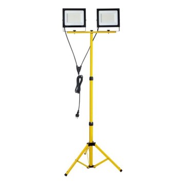 Proyector LED con soporte TIGRA 2xLED/100W/230V 4000K IP54 negro/amarillo