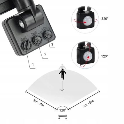 Proyector LED de exterior con sensor LED/50W/230V 4000K IP65 negro
