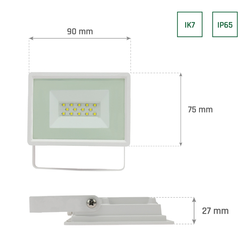 Proyector LED de exterior NOCTIS LUX 3 LED/10W/230V 4000K IP65 blanco